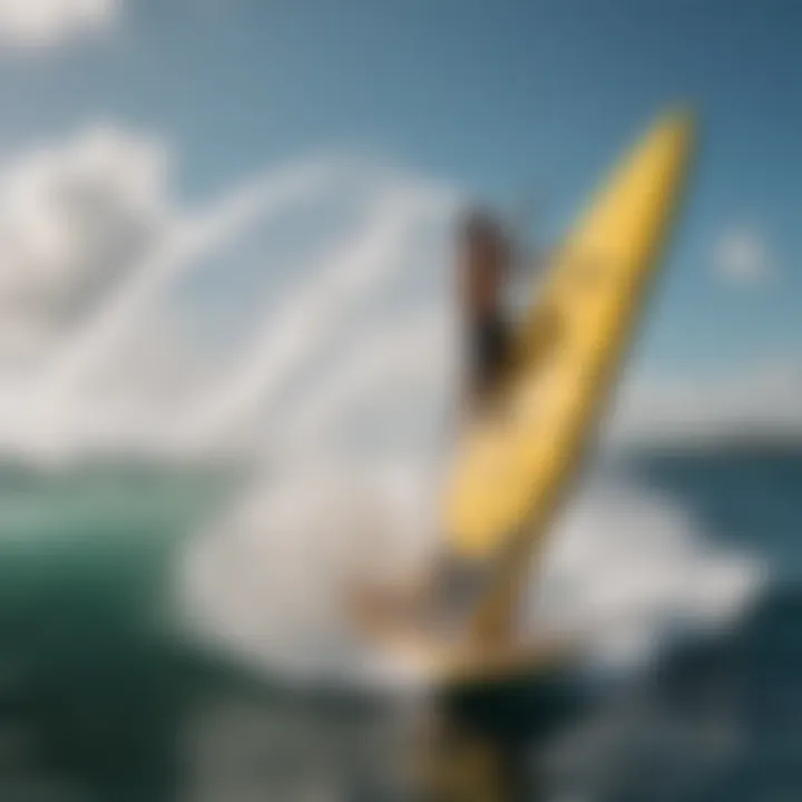 An isthmus sailboard navigating through dynamic water conditions, demonstrating agility and performance.