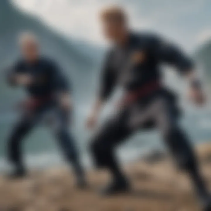 A comparison chart linking Jujutsu Kaisen gear to real-world martial arts techniques and strategies.