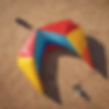 Aerial view of colorful kite replacement parts