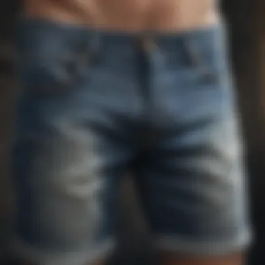 Vintage-inspired denim cutoff shorts for a rugged look