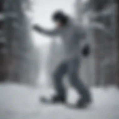 Snowboarder Showcasing Pants in Action Snowboarder showcasing pants in action