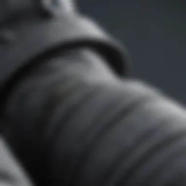 Close-up of material and stitching of snowboard pants