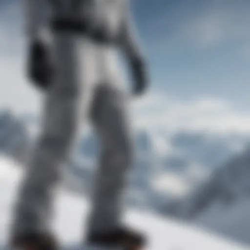 Stylish grey snowboard pants on the slopes