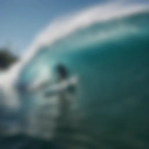 Surfer riding a perfect wave at Lance's Right