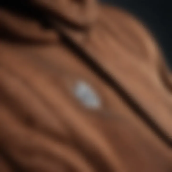 Close-up view of the Nike Brown Hoodie showcasing fabric texture and stitching.