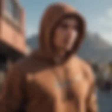 Athlete wearing the Nike Brown Hoodie in an outdoor setting.