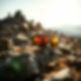 Stylish Oakley Latch Borderline eyewear on a rocky terrain