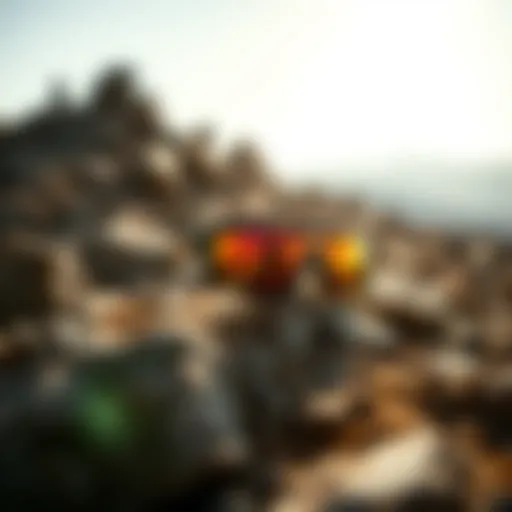Stylish Oakley Latch Borderline eyewear on a rocky terrain
