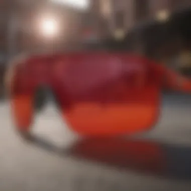Side profile of Oakley Sutro Prizm Ruby displaying its sporty aesthetic