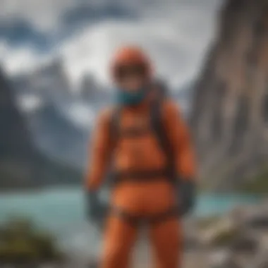 Patagonia Black Hole 55L pack being used during an extreme sports activity
