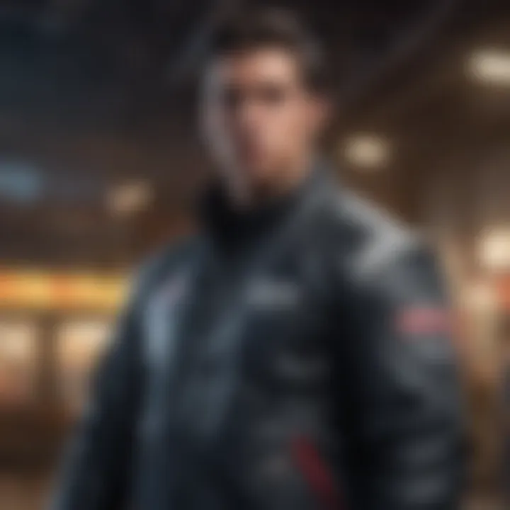 An athlete wearing a stylish PBR jacket in an extreme sports setting, highlighting functionality and design.