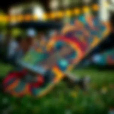 Artistic Expression on Plan B Decks A vibrant Plan B skate deck showcasing intricate artwork