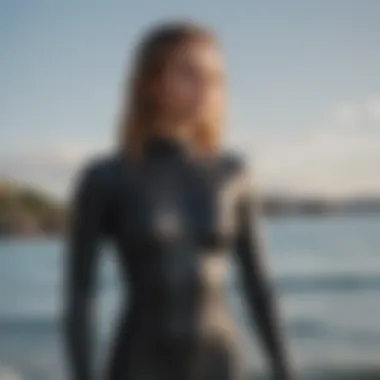 A close-up of RVCA wetsuit fabric showcasing its texture and flexibility