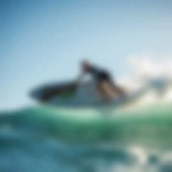 An iconic Santa Cruz surfboard being ridden by an enthusiastic surfer.