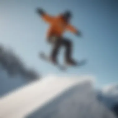 Snowboarder catching air on a jump