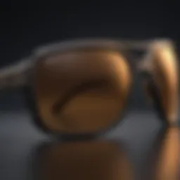 Close-up view of Spy Logan sunglasses showcasing lens technology.