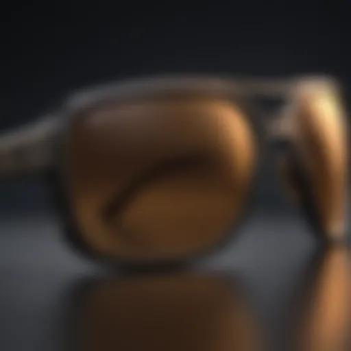 Close-up view of Spy Logan sunglasses showcasing lens technology.