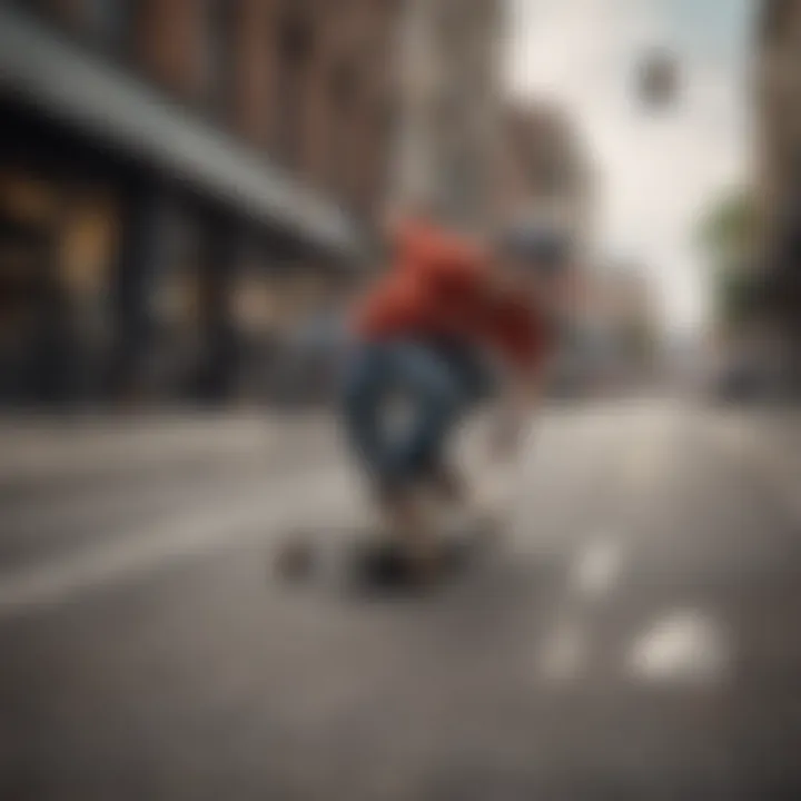 Streetboarder navigating through a challenging street course