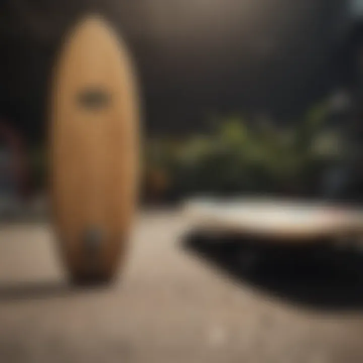 A side-by-side comparison of surfboards and skateboards, illustrating their design evolution.
