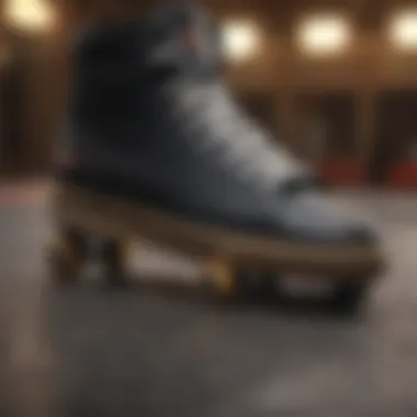 Close-up of high-performance skate shoes showcasing durability features