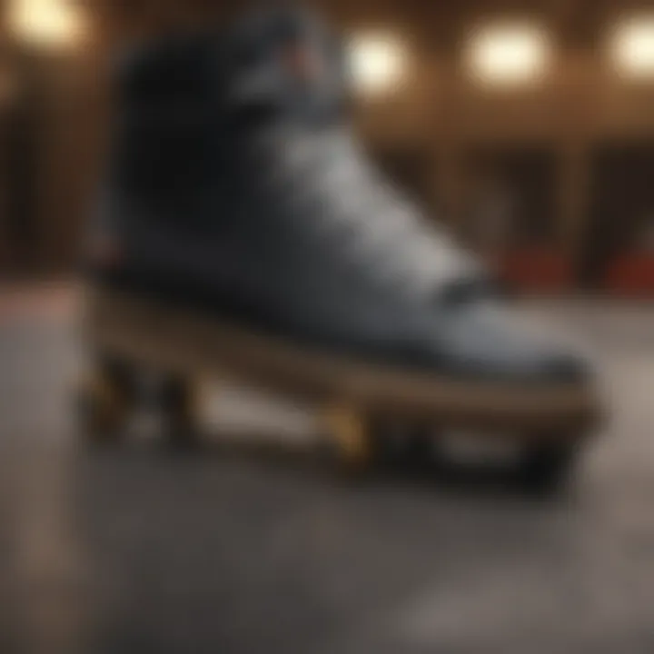 Close-up of high-performance skate shoes showcasing durability features