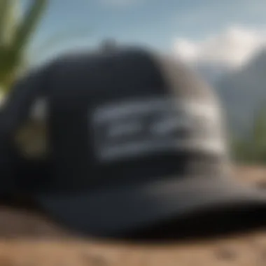 Close-up of the Billabong Black Trucker Hat highlighting its design features