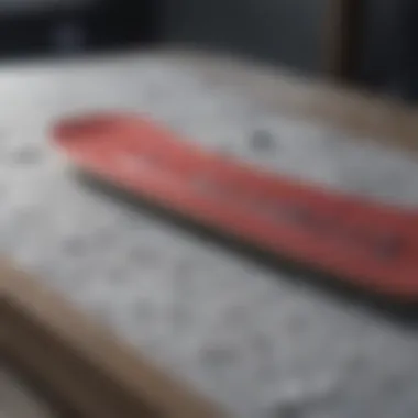 Close-up of Salomon snowboard construction materials