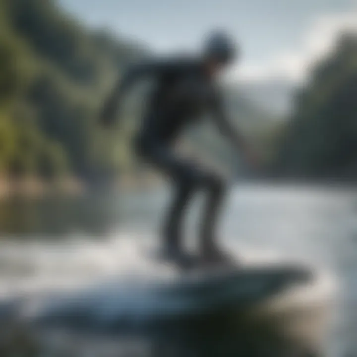 Equipment setup for hydrofoil wakeboarding