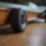 Close-up of a soft top longboard showcasing its texture and construction.