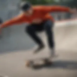 A vibrant skate park filled with diverse skaters showcasing unique styles and tricks