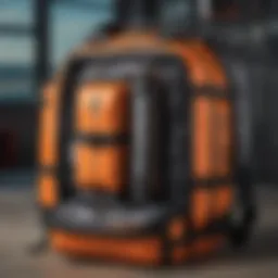 A well-organized kite surfing bag showcasing compartments for gear