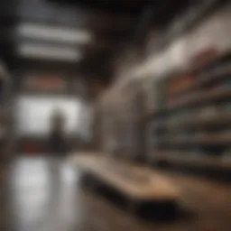 A vibrant skateboard shop interior showcasing various board styles