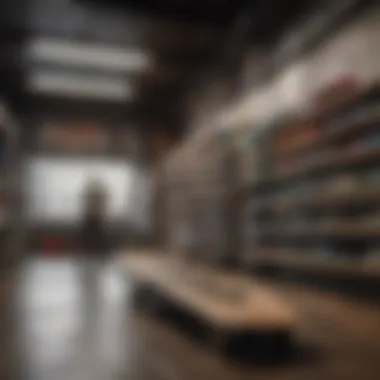 A vibrant skateboard shop interior showcasing various board styles