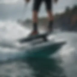 A sleek mini hydrofoil cutting through the waves