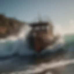 Pavati surf boat cutting through waves