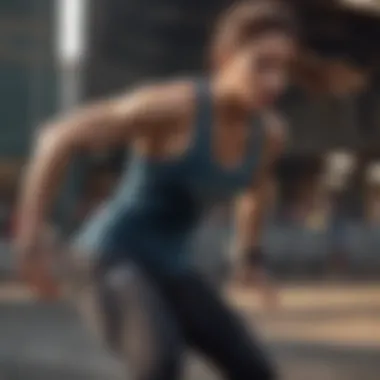Athletic Performance in Action An athlete performing an extreme sport while wearing a loose-fit racerback tank top, demonstrating functionality.
