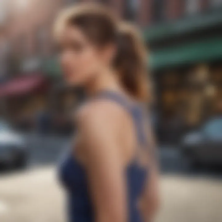 Styling tips for wearing a loose-fit racerback tank top in a casual setting, featuring complementary accessories.