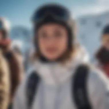 Celebration Amongst Female Snowboarders at a Competition Group of female snowboarders celebrating at a competition