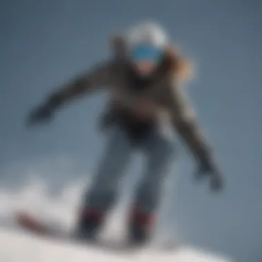 Dynamic Action at a Female Snowboarding Event Snowboarding event showcasing female athletes in action