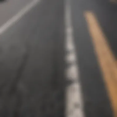 The Art of Tire Marks A close-up of tire marks on asphalt after a drift