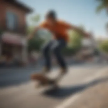 A vibrant community of skateboarders enjoying a free riding event in a scenic location.