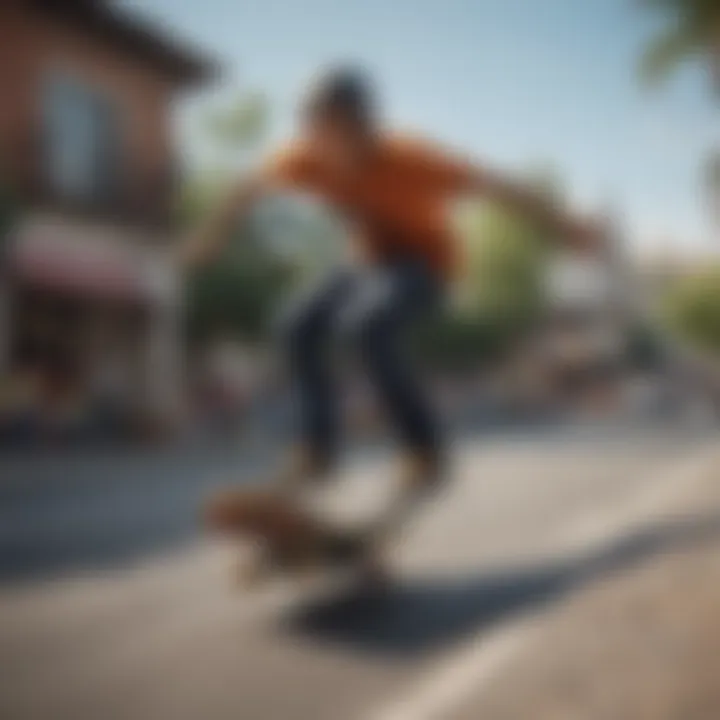 A vibrant community of skateboarders enjoying a free riding event in a scenic location.