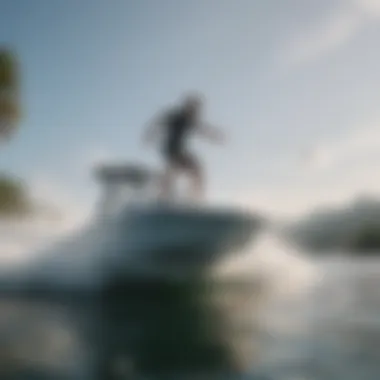 Thrilling Experience in Wakesurfing Boats Wakesurfing boat cruising with excitement