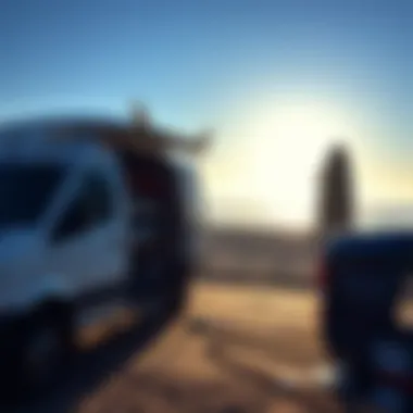 Installation of a surfboard rack on a sprinter van