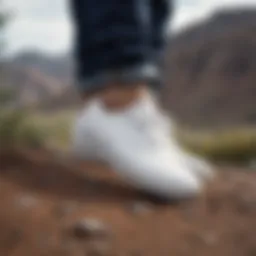 Iconic Vans Authentic Lo Pro White Sneakers on Extreme Terrain