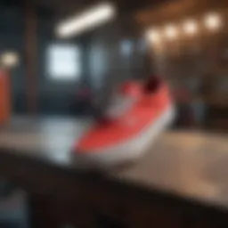 Vans red shoes designed for skateboarding