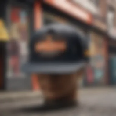 A vintage von Dutch hat displayed against a backdrop of street art, highlighting its cultural roots.