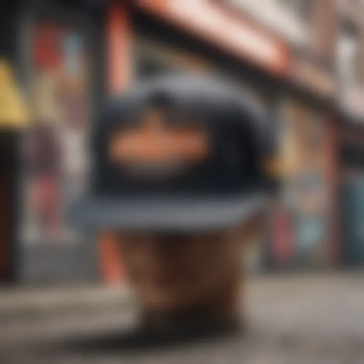 A vintage von Dutch hat displayed against a backdrop of street art, highlighting its cultural roots.