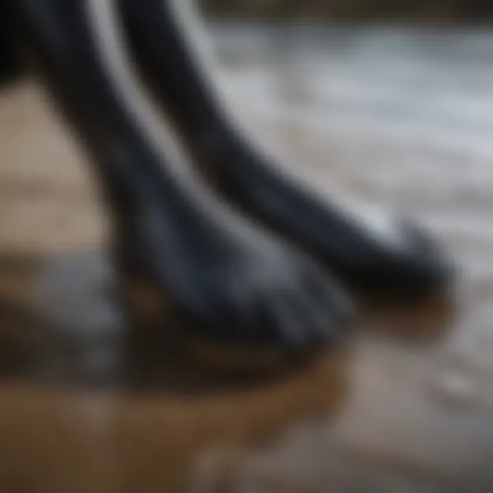A collection of various wetsuit foot designs and styles