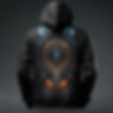 Abstract Street Art Design on Edgy Black Hoodie Edgy black hoodie featuring abstract street art design